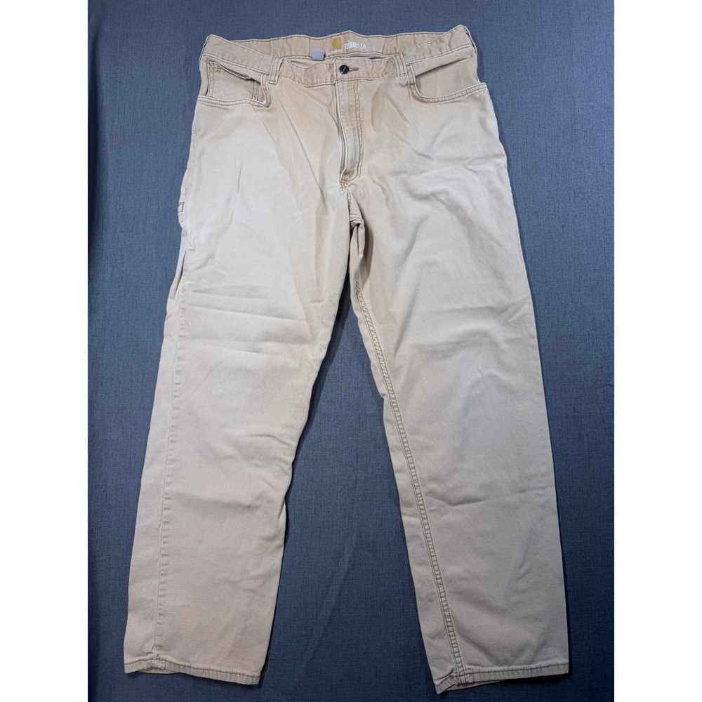 Carhartt Relaxed Fit Canvas Work Pants Tan 38x32 102517-918 Mens Khaki Duck